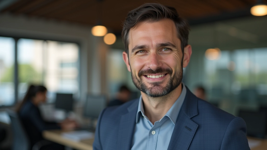 Ritratto di esperto di motion graphics, uomo in abbigliamento professionale